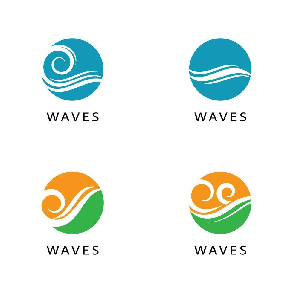mer vague logo vecteur affaires élément et symbole
