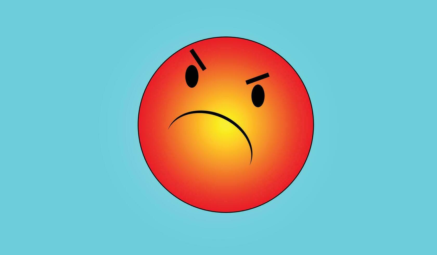 en colère emoji visage plat conception réaction vecteur conception illustration