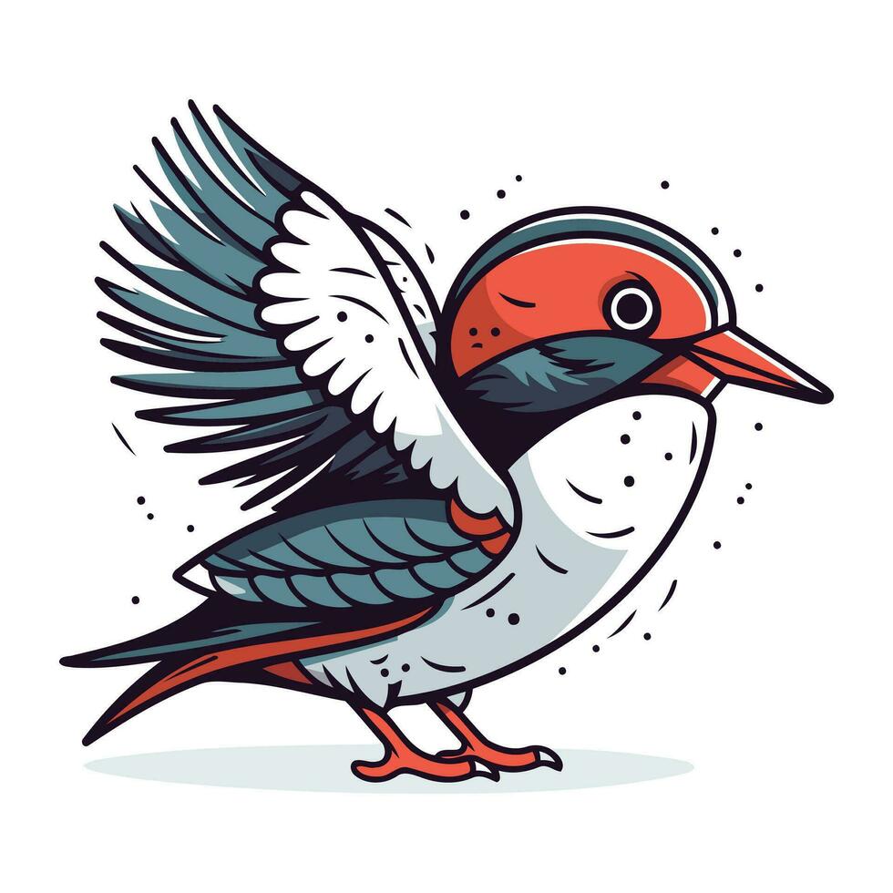 Pivert oiseau. vecteur illustration de une dessin animé Pivert.