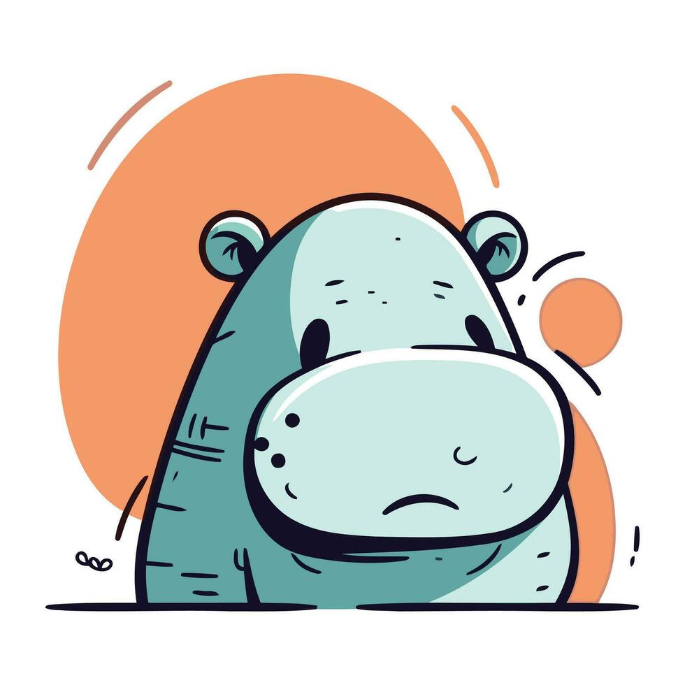 dessin animé hippopotame. vecteur illustration de mignonne hippopotame.