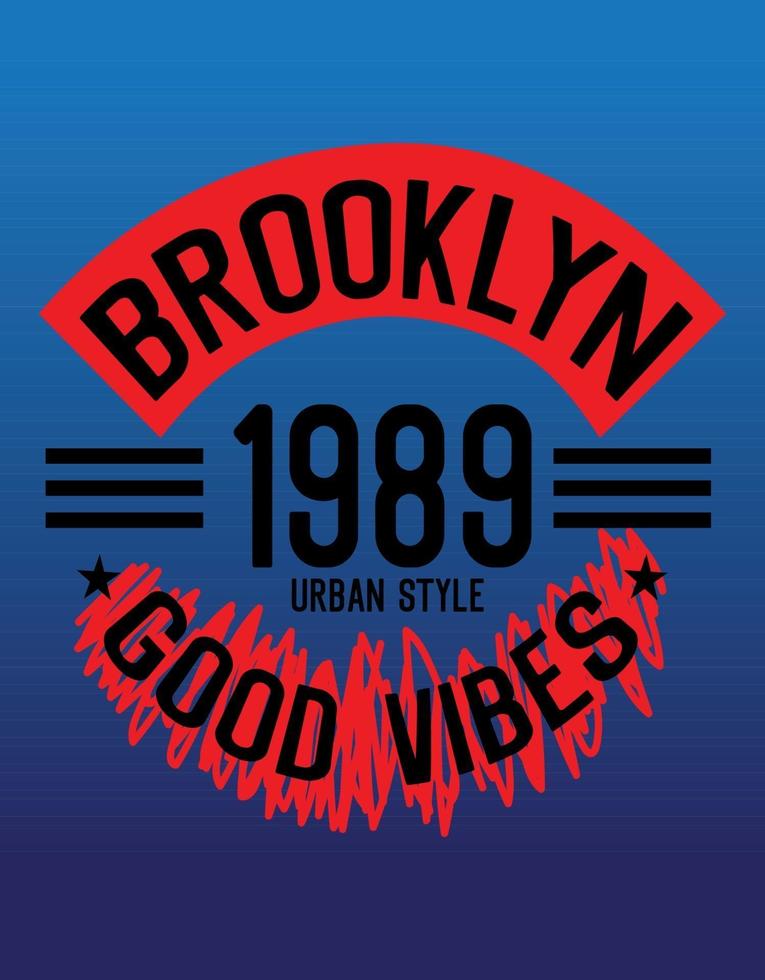 brooklyn bonnes vibrations, conception de t-shirt vecteur