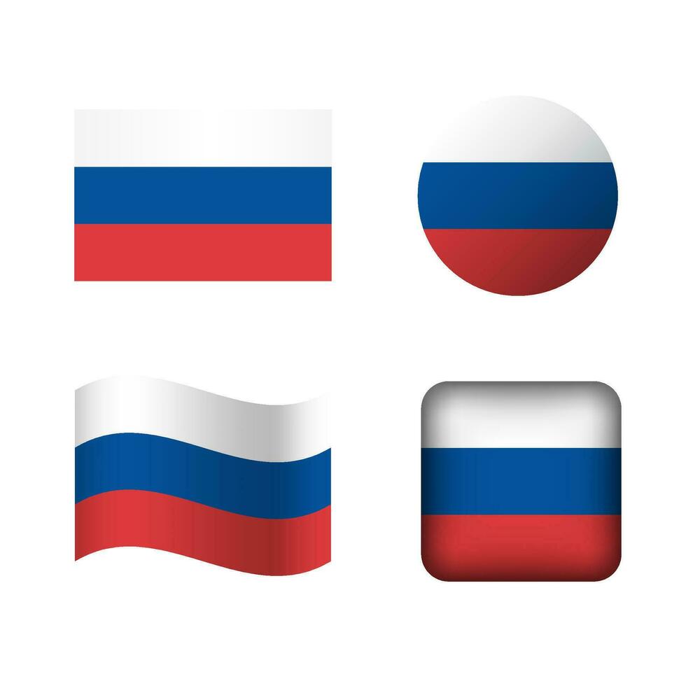 vecteur Russie nationale drapeau Icônes ensemble