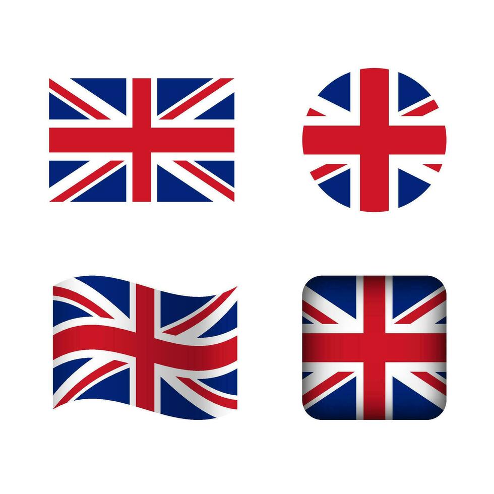 vecteur uni Royaume nationale drapeau Icônes ensemble