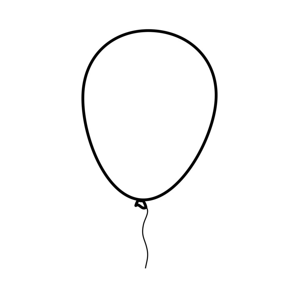 icône de style de ligne d'hélium de ballon vecteur