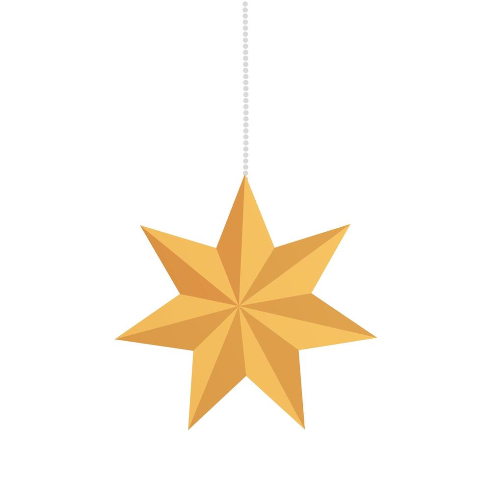 étoile suspendue décoration noël isolé icône vecteur
