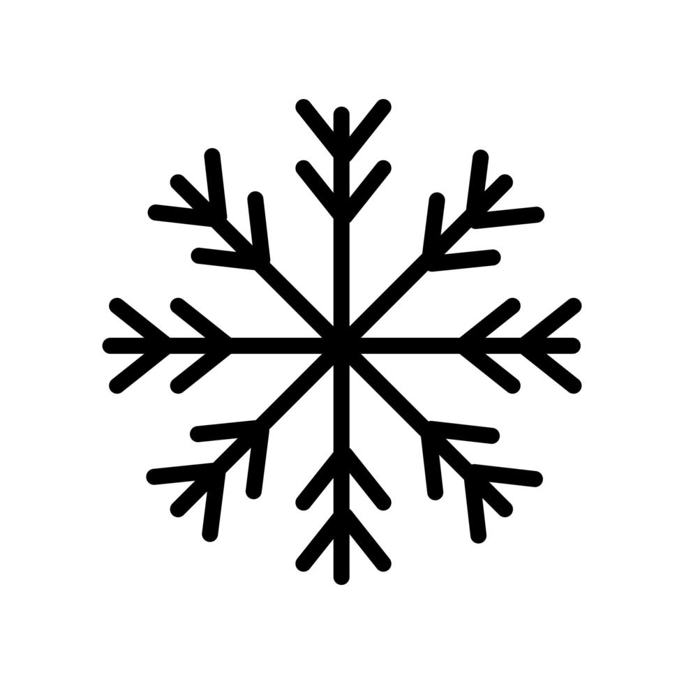 flocon de neige décoration de noël icône isolé vecteur