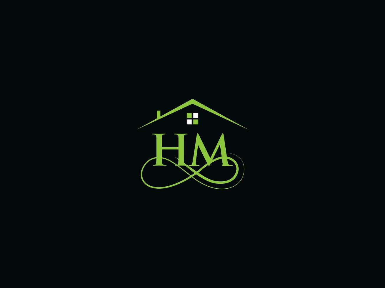 typographie hum bâtiment logo, initiale hum luxe réel biens logo pour vous vecteur