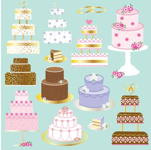 clipart gâteaux de mariage vecteur