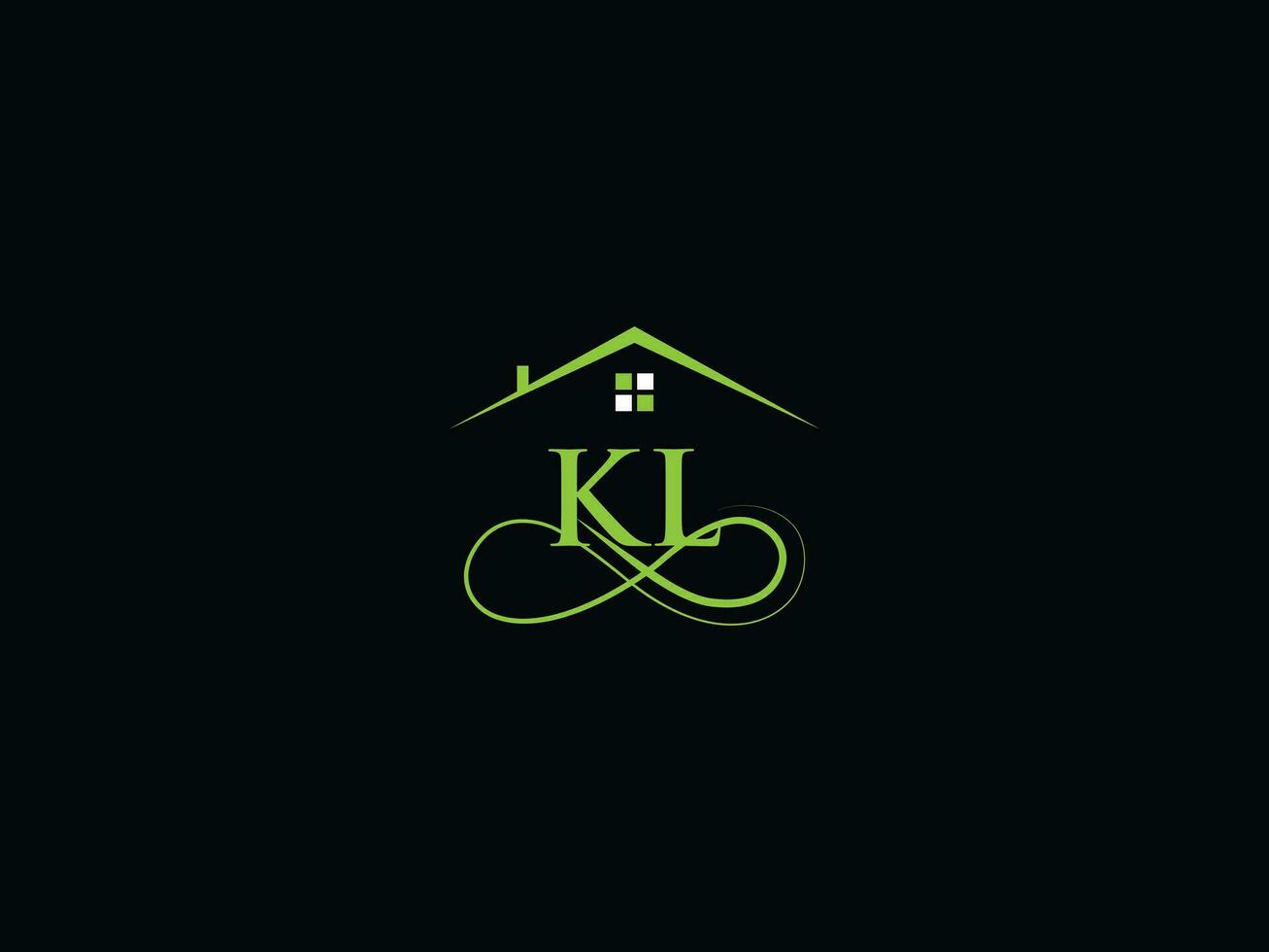 monogramme kl bâtiment logo icône, réel biens kl logo lettre conception vecteur