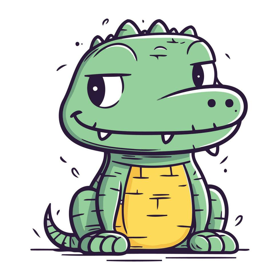 mignonne crocodile. vecteur illustration de une dessin animé crocodile.