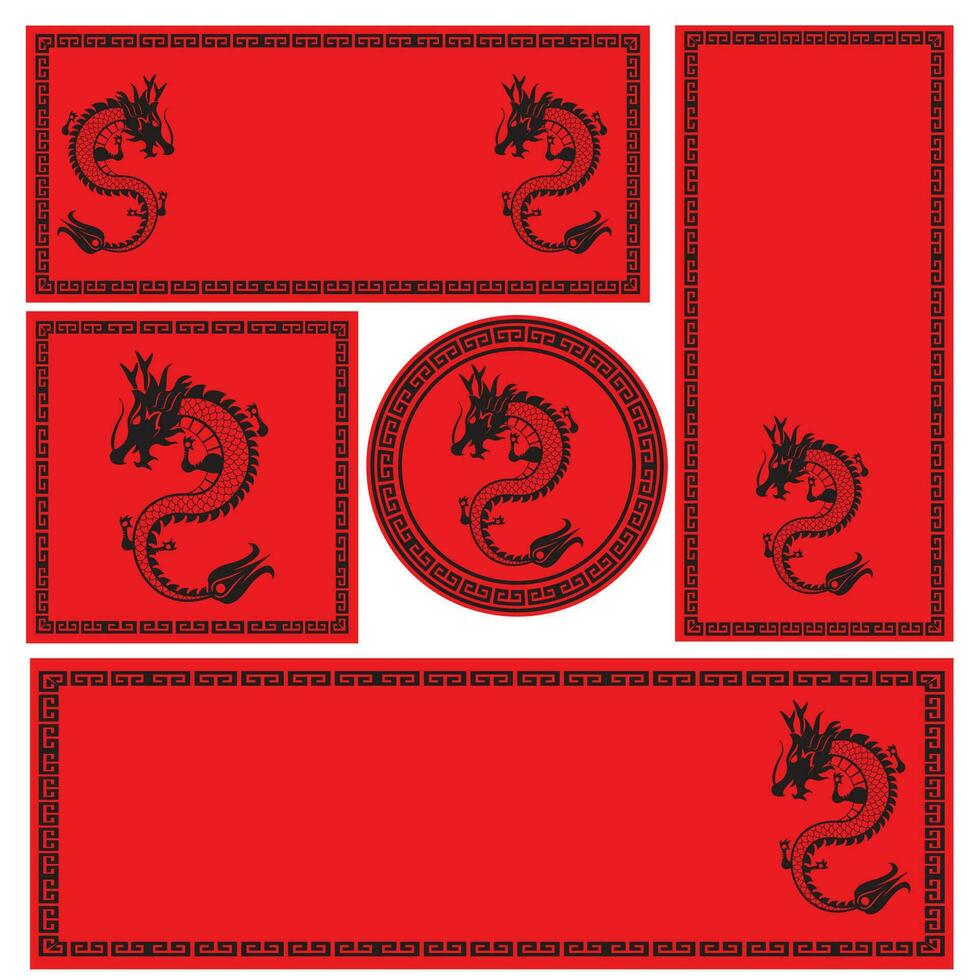 le chinois dragon étiquette pour fête ou religieux concept. vecteur