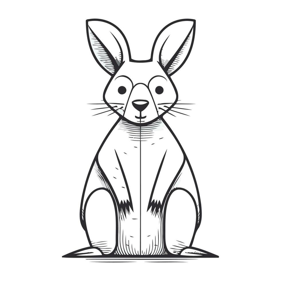 lapin dans esquisser style isolé sur blanc Contexte. vecteur illustration.