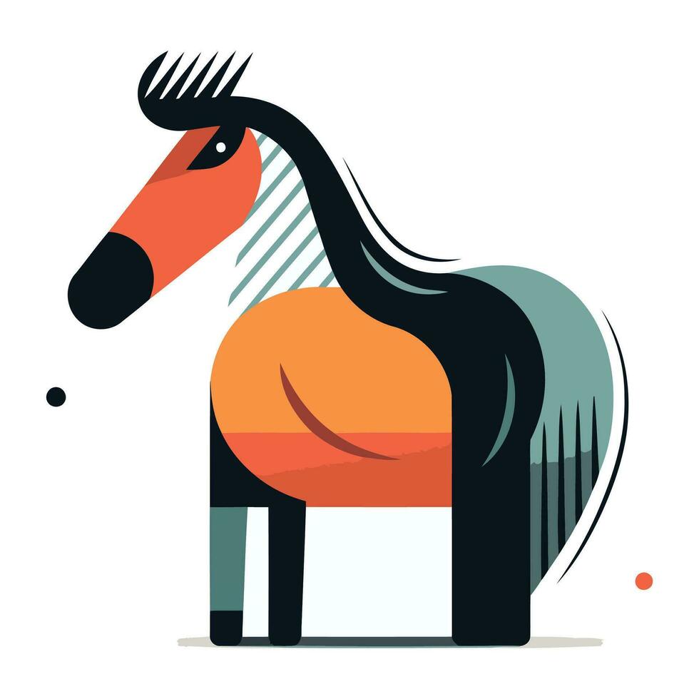cheval vecteur illustration. plat conception style. moderne coloré concept.
