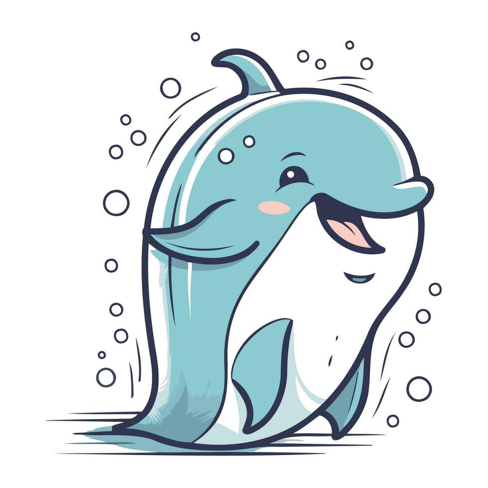 mignonne dessin animé baleine. vecteur illustration de une mignonne dessin animé baleine.