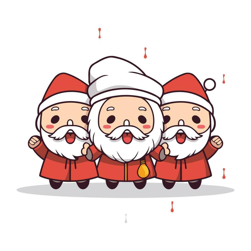 Père Noël claus famille personnages joyeux Noël vecteur illustration eps dix