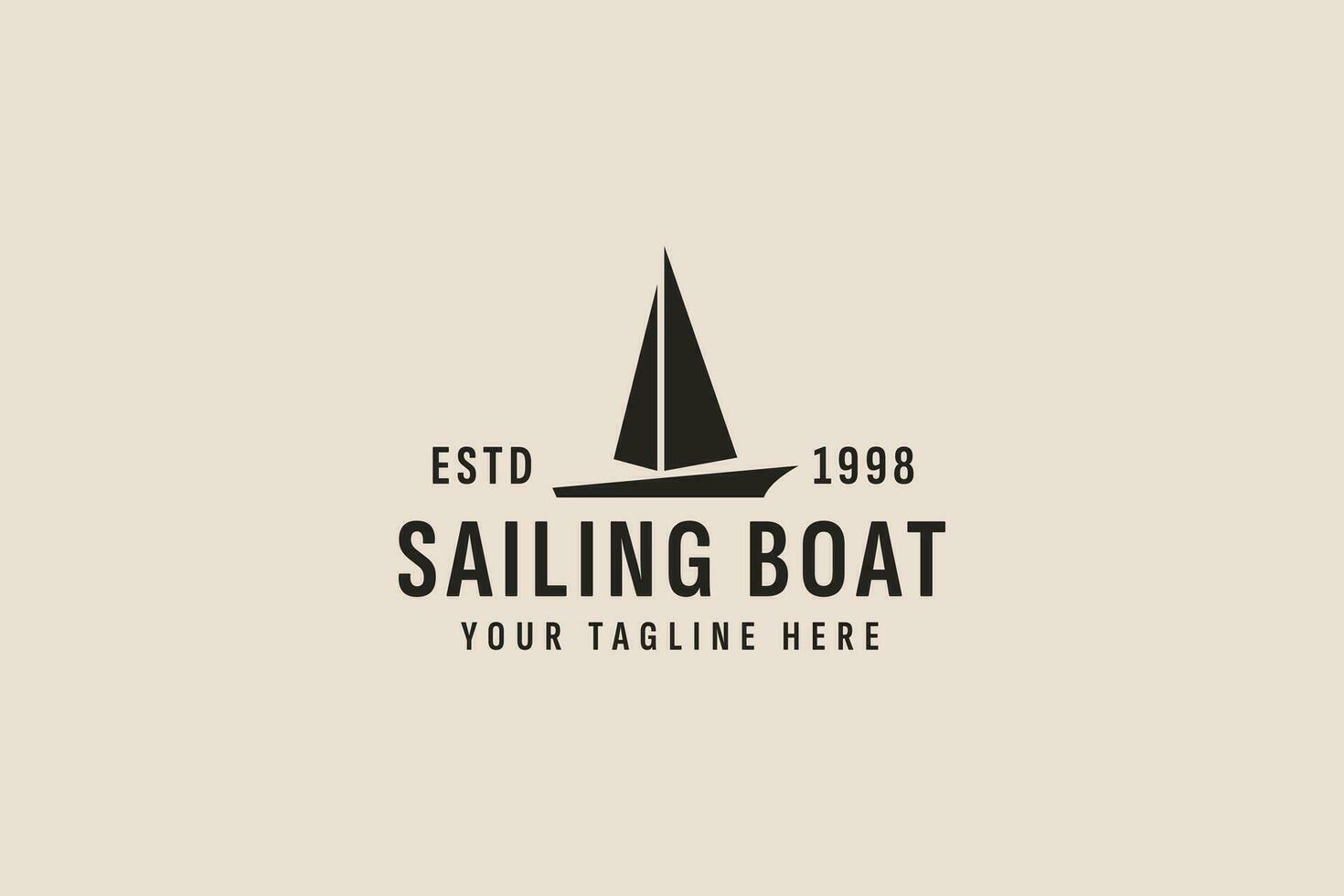 ancien style voile bateau logo vecteur icône illustration