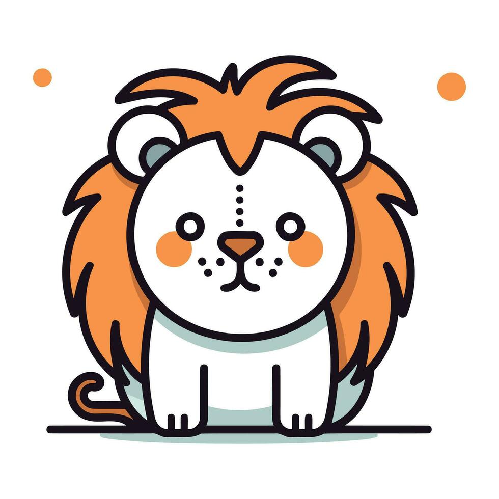 mignonne lion. vecteur illustration dans plat style. isolé sur blanc Contexte.