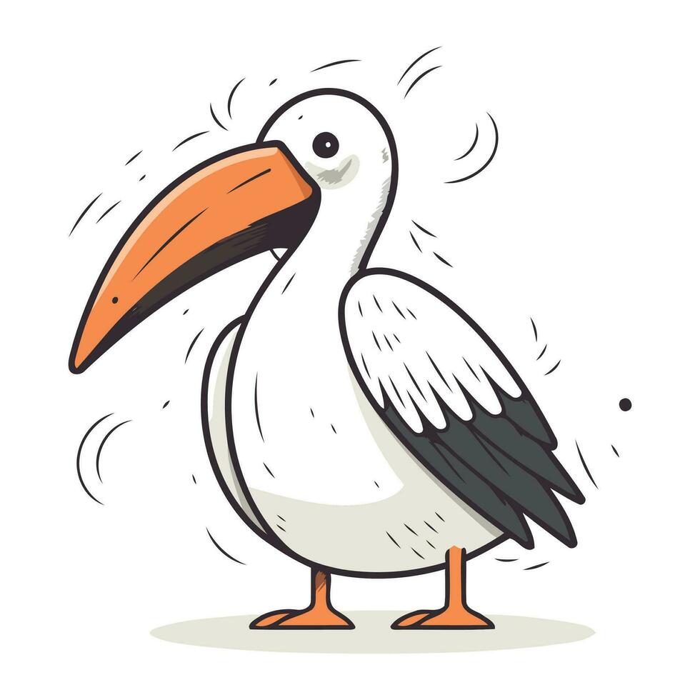 pélican oiseau vecteur illustration. dessin animé pélican oiseau icône.