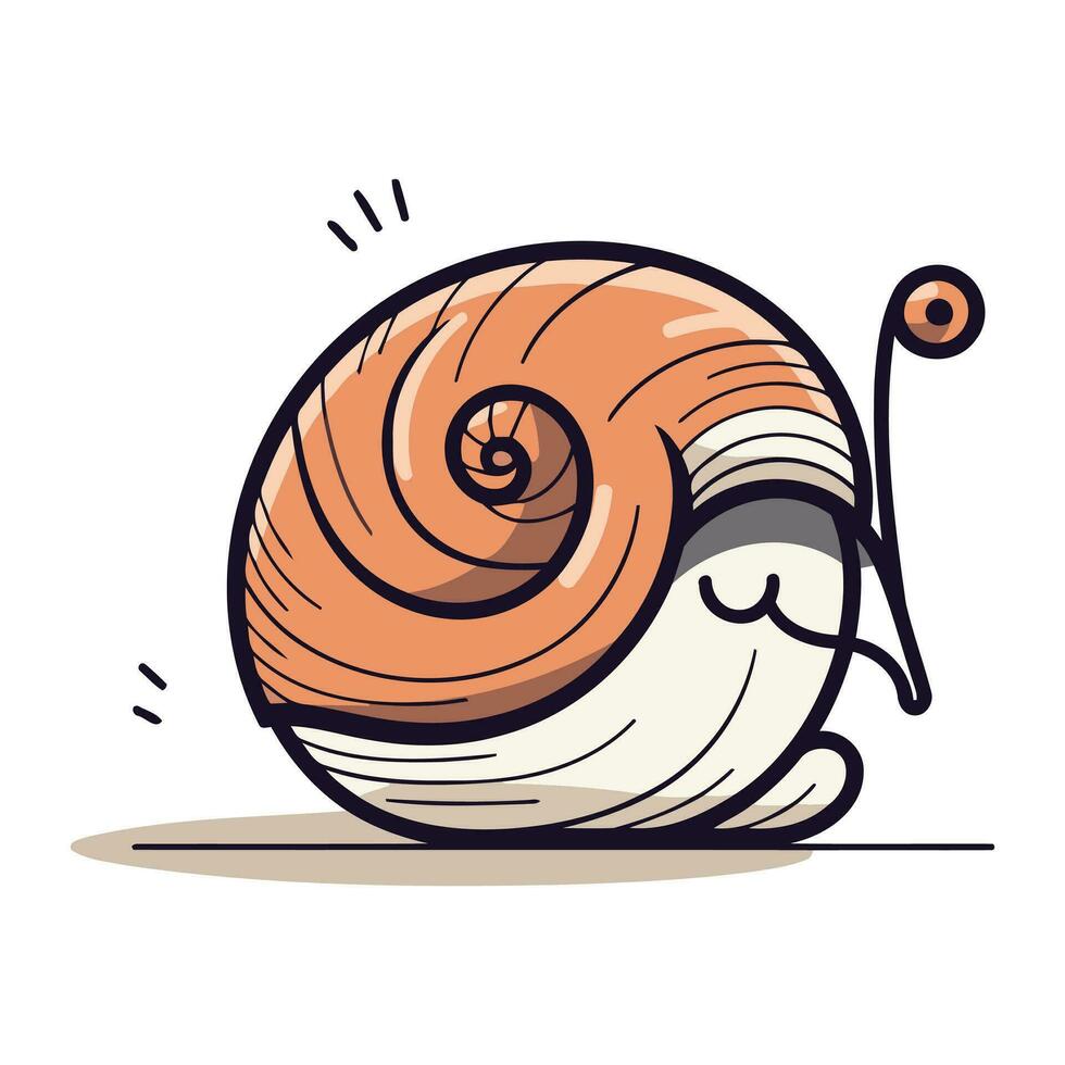 dessin animé escargot. vecteur illustration. isolé sur blanc Contexte.