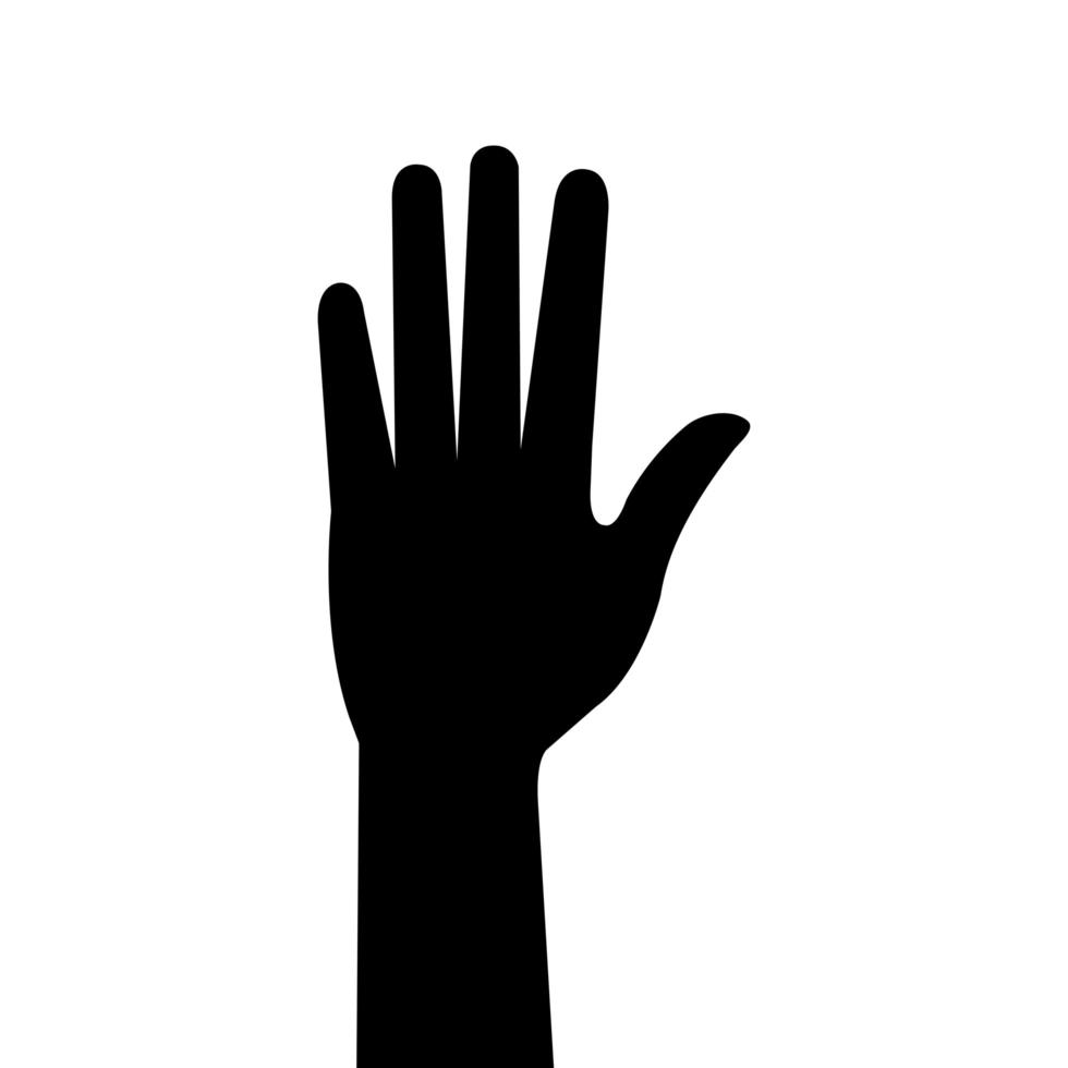 silhouette de main personne icône isolé vecteur
