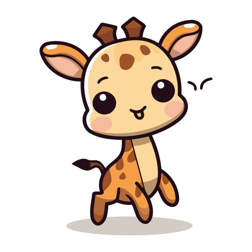 mignonne girafe dessin animé mascotte personnage vecteur illustration.