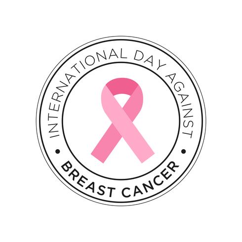 Timbre Journée internationale contre le cancer du sein vecteur