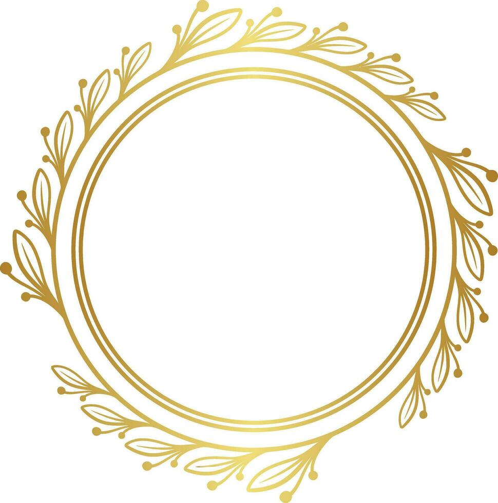 luxe feuille cercle pour mariage vecteur