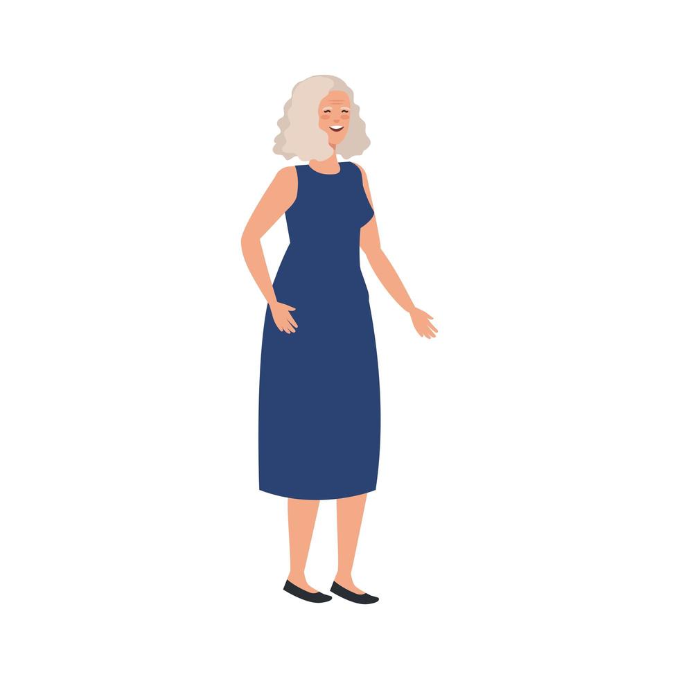 personnage avatar élégant vieille femme vecteur