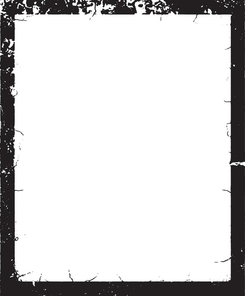une blanc carré Cadre sur une fissuré mur, grunge frontière, arrière-plans texturé photographique effet modèle vecteur