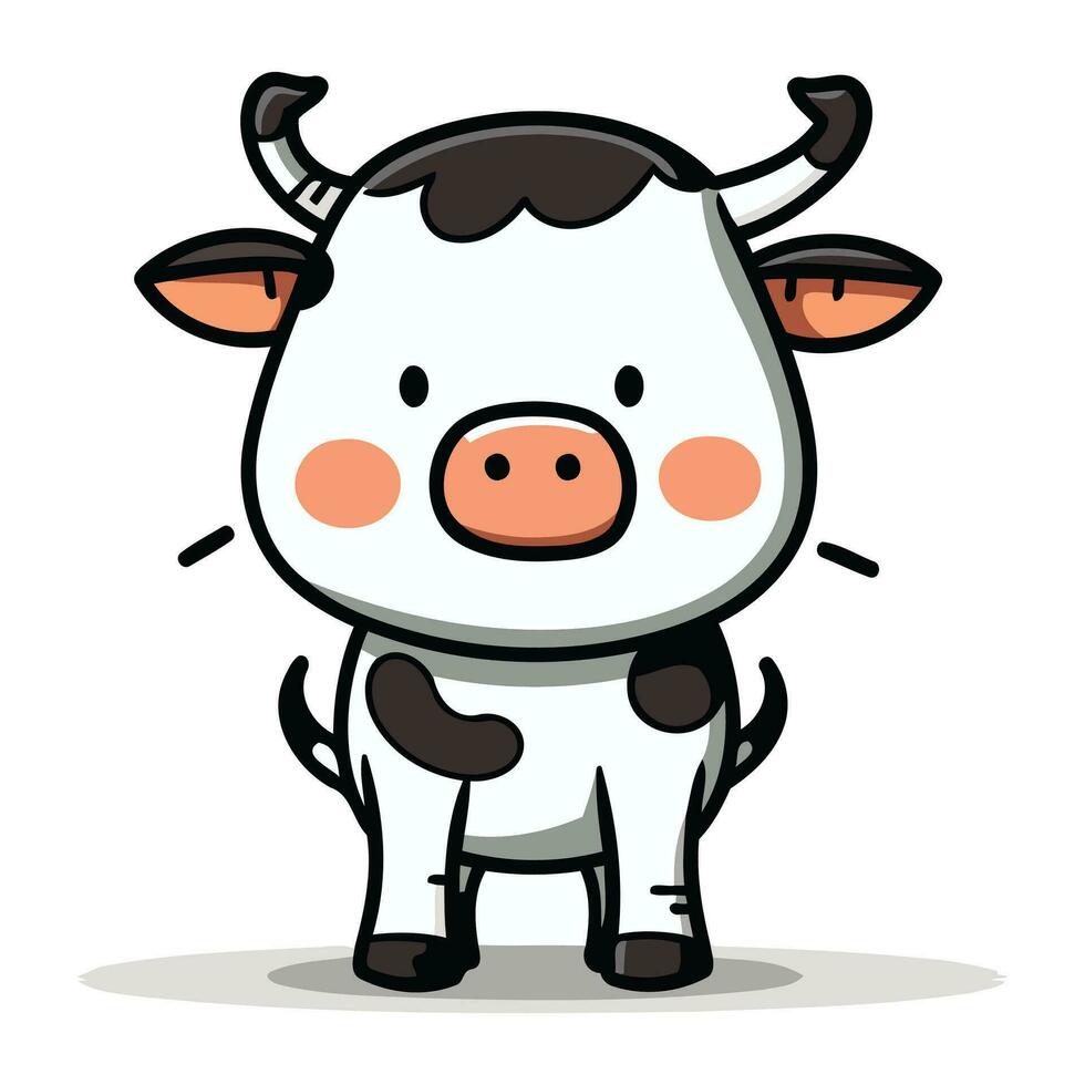 mignonne vache dessin animé mascotte personnage vecteur illustration eps10
