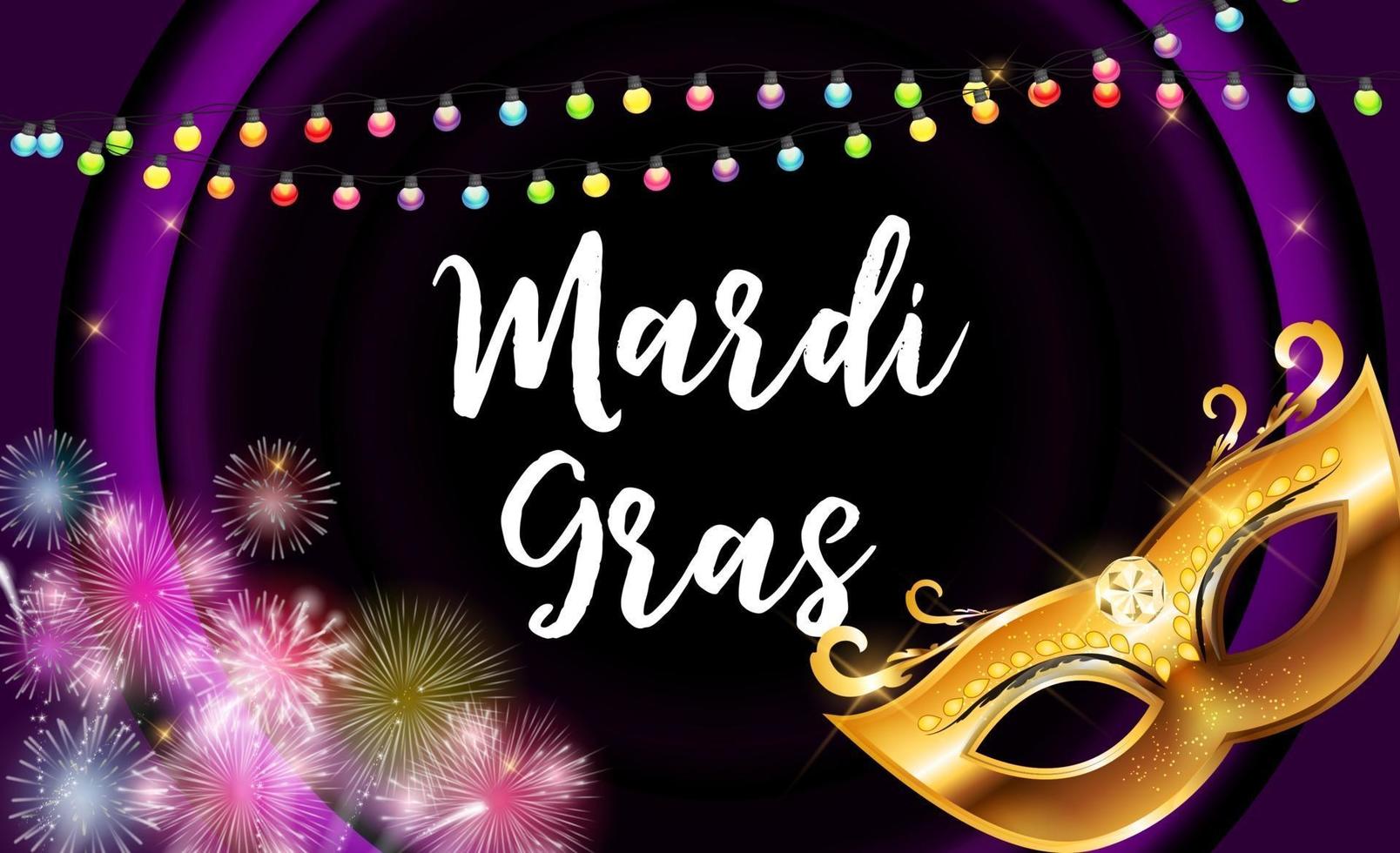 fond d'affiche de vacances de masque de fête de mardi gras. illustration vectorielle vecteur