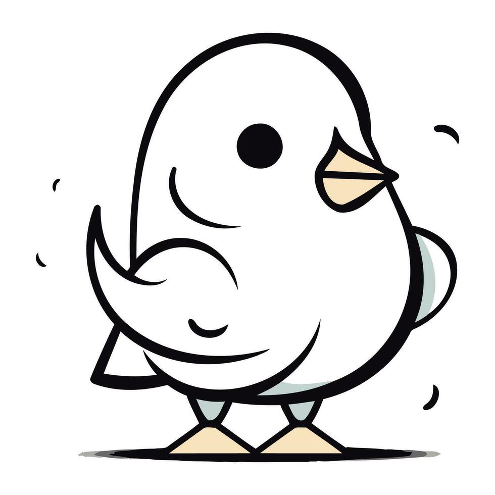 vecteur illustration de une mignonne oiseau dessin animé personnage avec langue en dehors