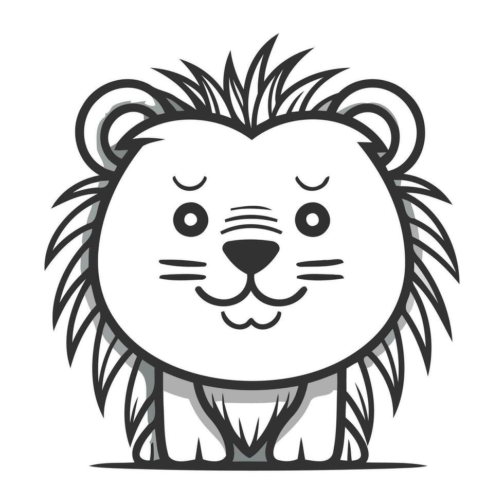 mignonne dessin animé Lion isolé sur blanc Contexte. vecteur illustration pour votre conception