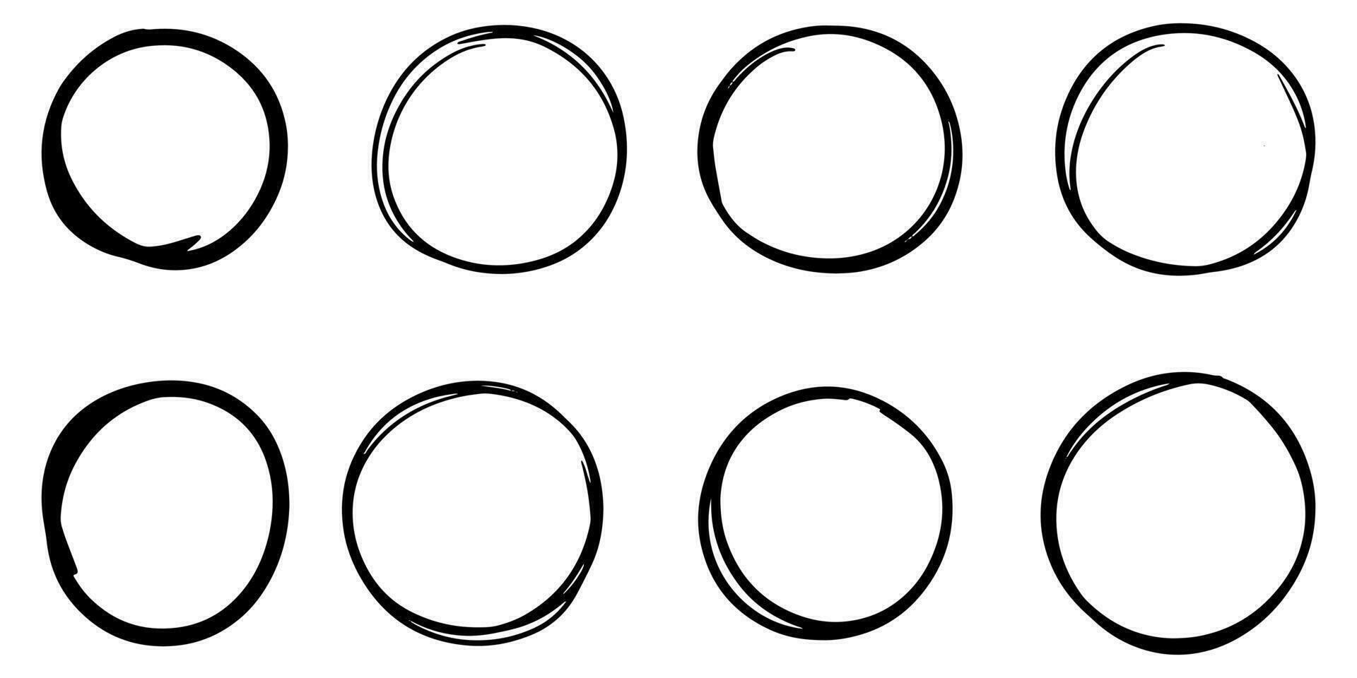 illustration vectorielle de ligne de cercle de dessin animé dessiné à la main style de croquis de doodle pour la conception de concept. vecteur
