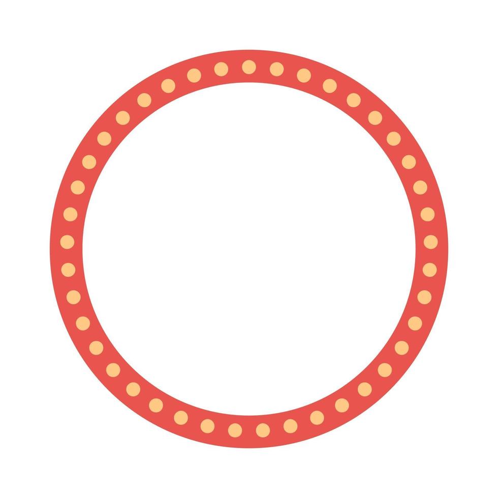 cadre rouge coloré rond avec des ampoules. illustration vectorielle vecteur