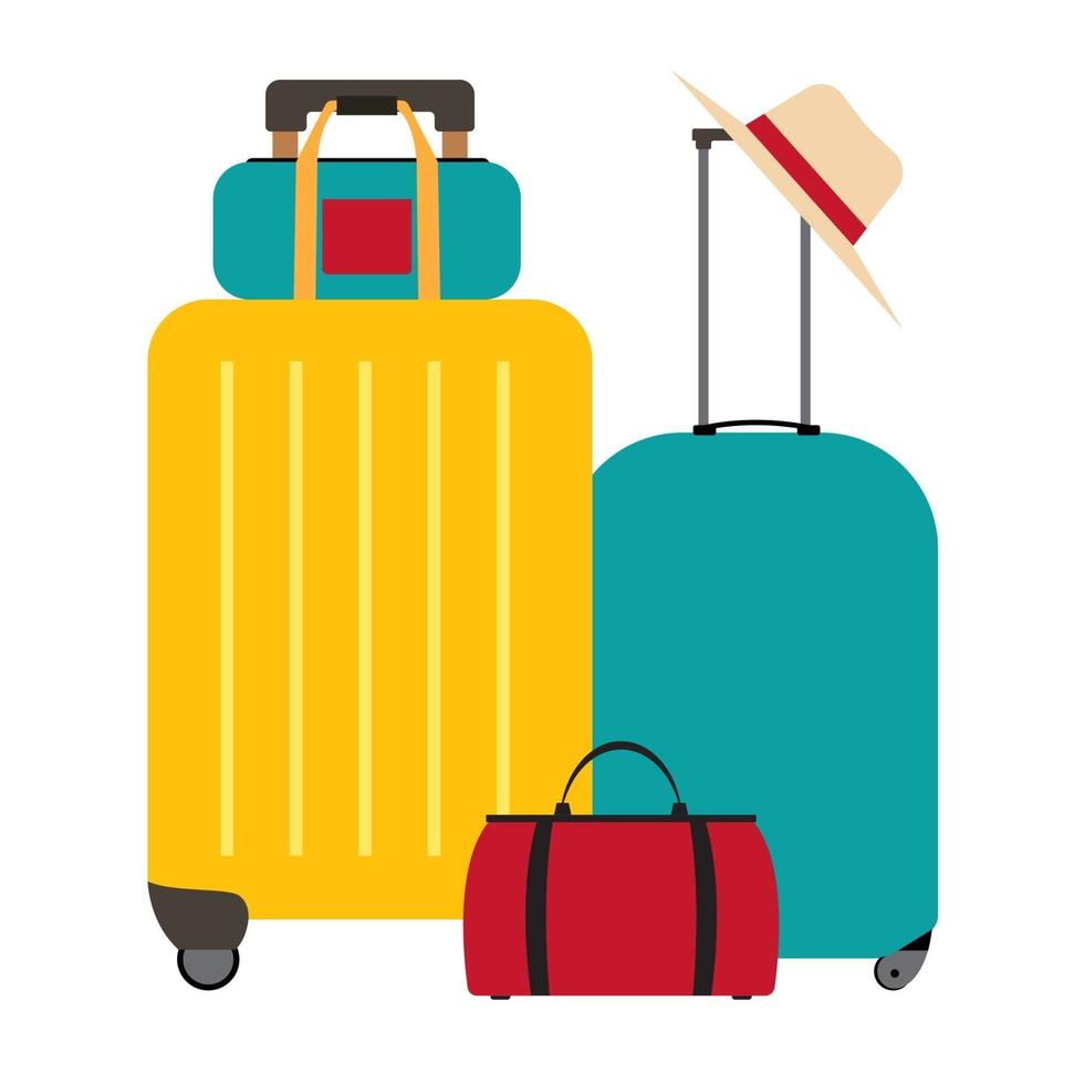 sacs de voyage, valises icône isolé sur fond blanc vecteur
