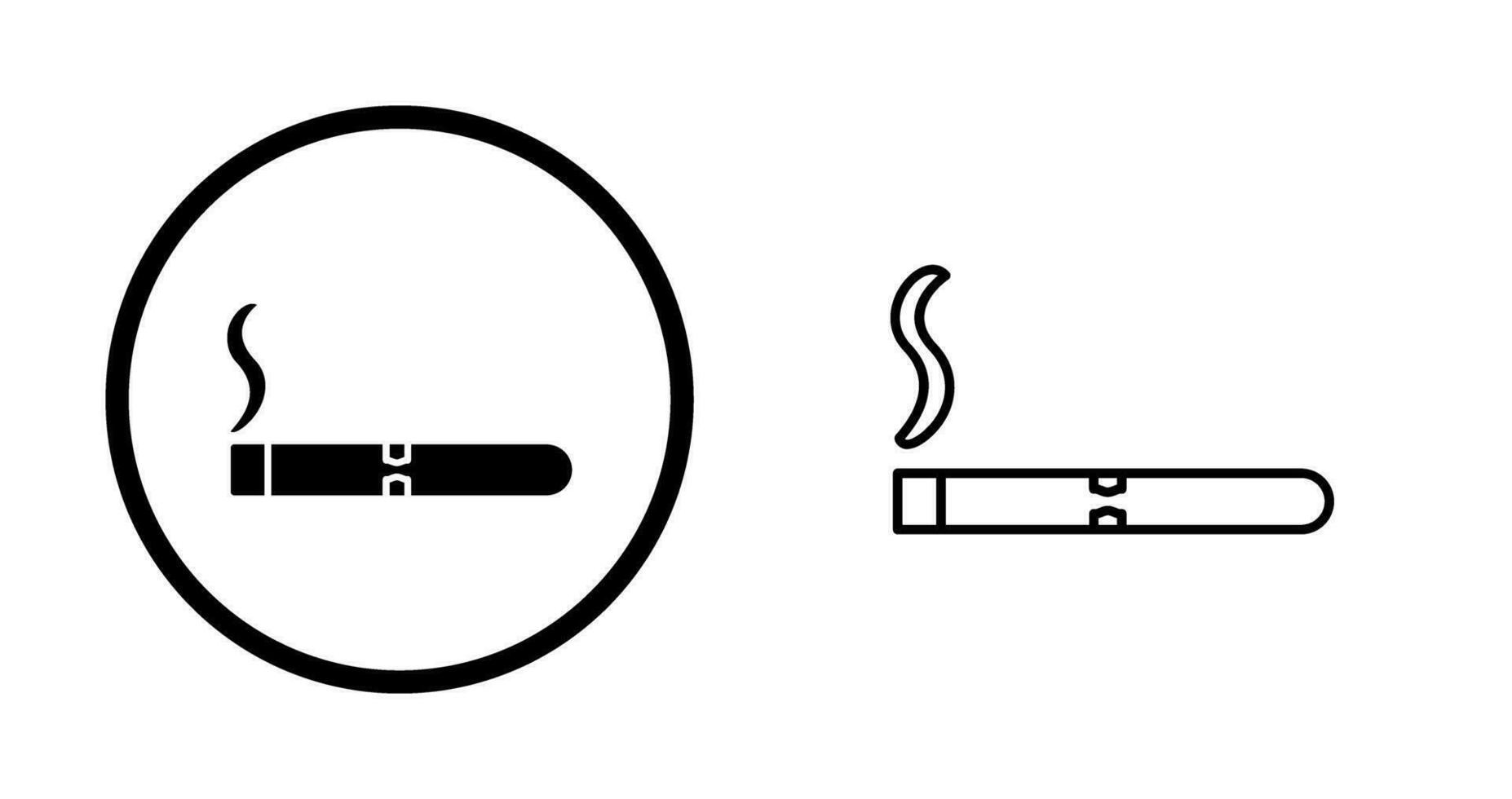 icône de vecteur de cigare allumé unique