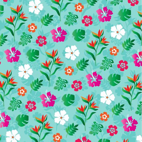 motif de fond de fleurs tropicales vecteur