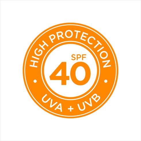 Protection UV, protection solaire, SPF 40 vecteur
