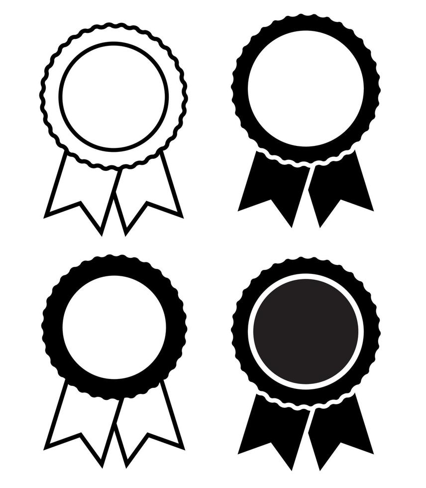 ensemble de symbole de badge certifié, icône de signe de qualité isolée vecteur