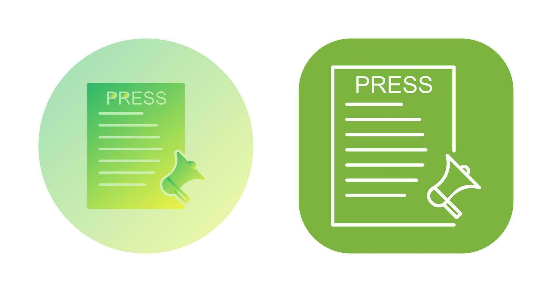 icône de vecteur de communiqués de presse unique