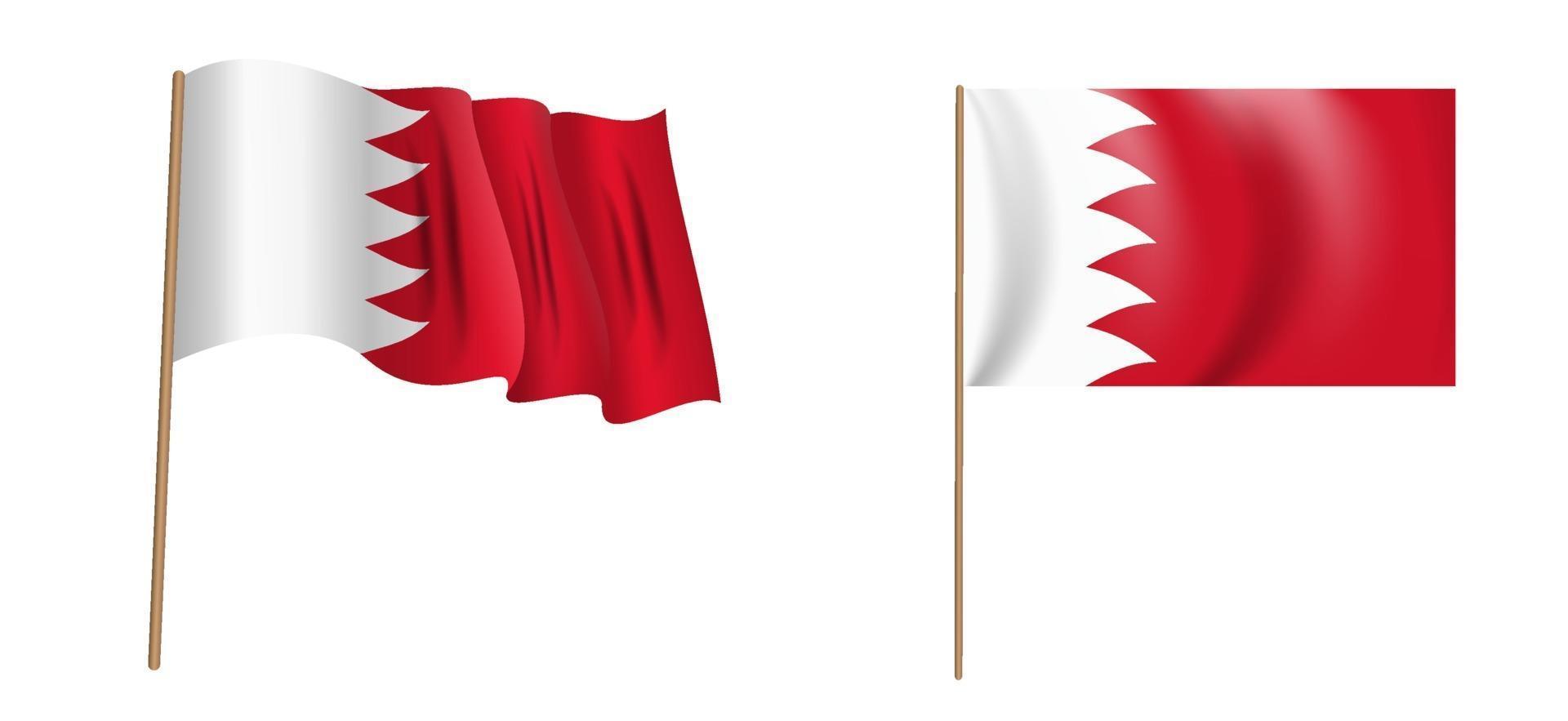 drapeau ondulant naturaliste coloré du royaume de bahreïn. vecteur