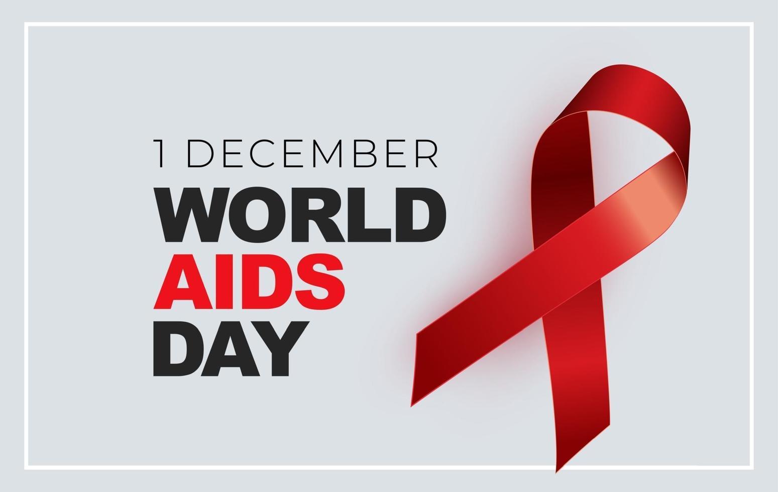 1er décembre concept de la journée mondiale du sida avec signe de ruban rouge vecteur