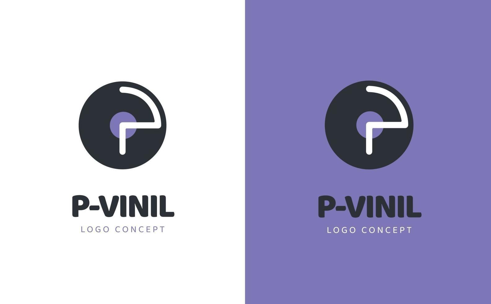 p dans le concept de logo vinil vecteur