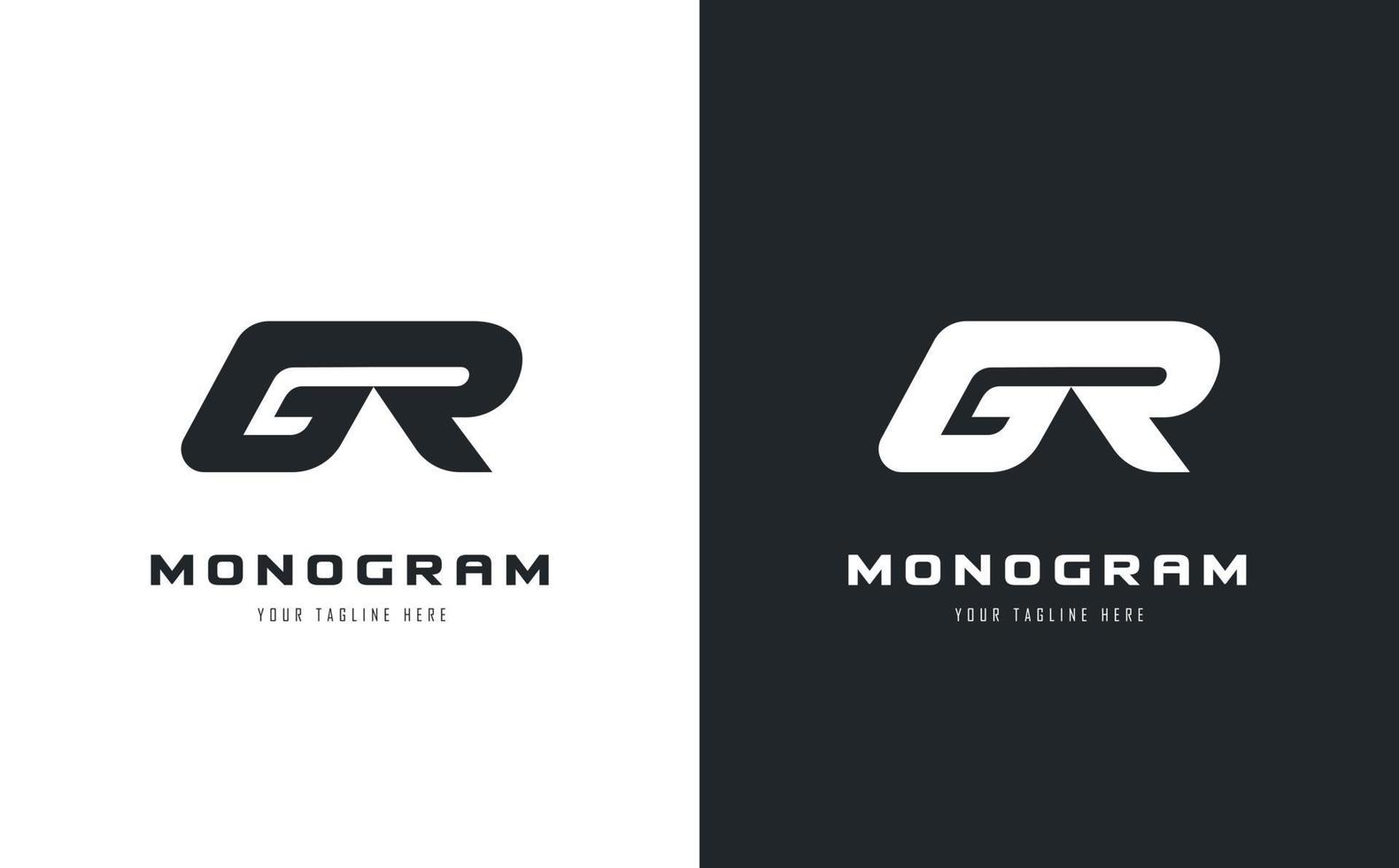 monogramme gr logo concept sport style vecteur