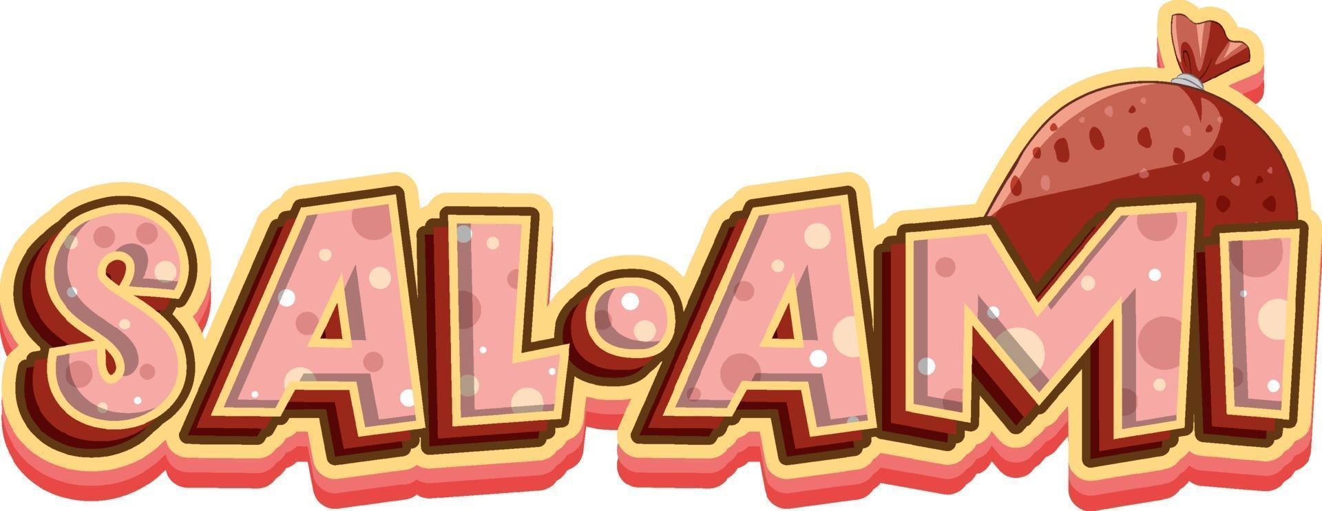 conception de texte de logo de salami vecteur