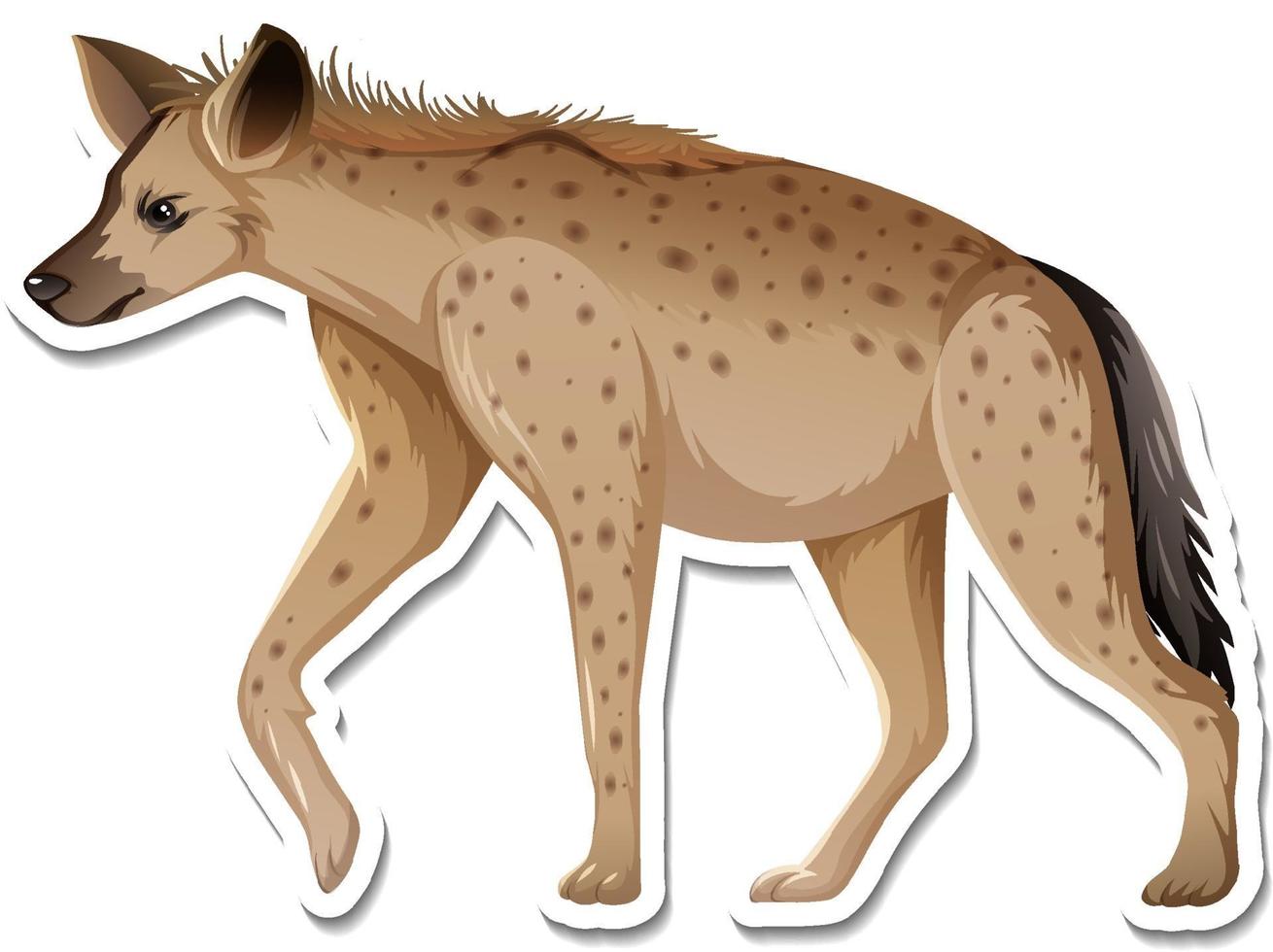 un modèle d'autocollant de personnage de dessin animé hyène vecteur