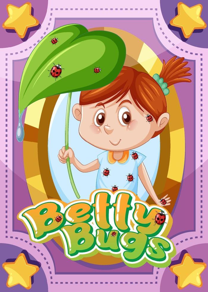 carte de jeu de personnage avec word betty bugs vecteur