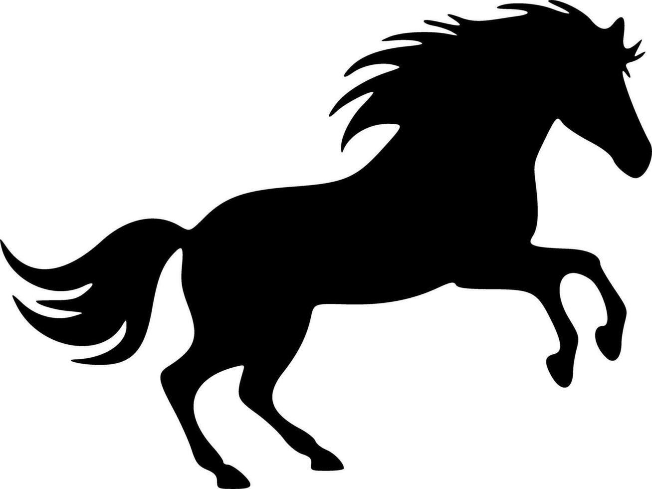 vecteur fonctionnement cheval silhouette icône logo vecteur illustration