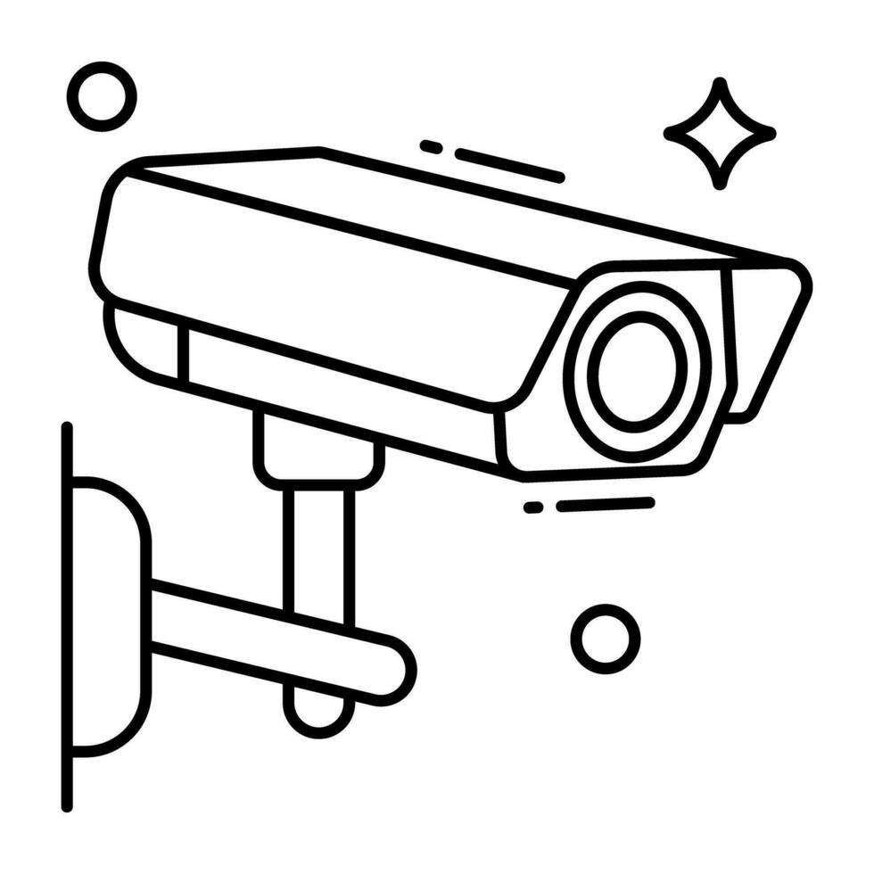 une icône de conception parfaite de la caméra de vidéosurveillance vecteur